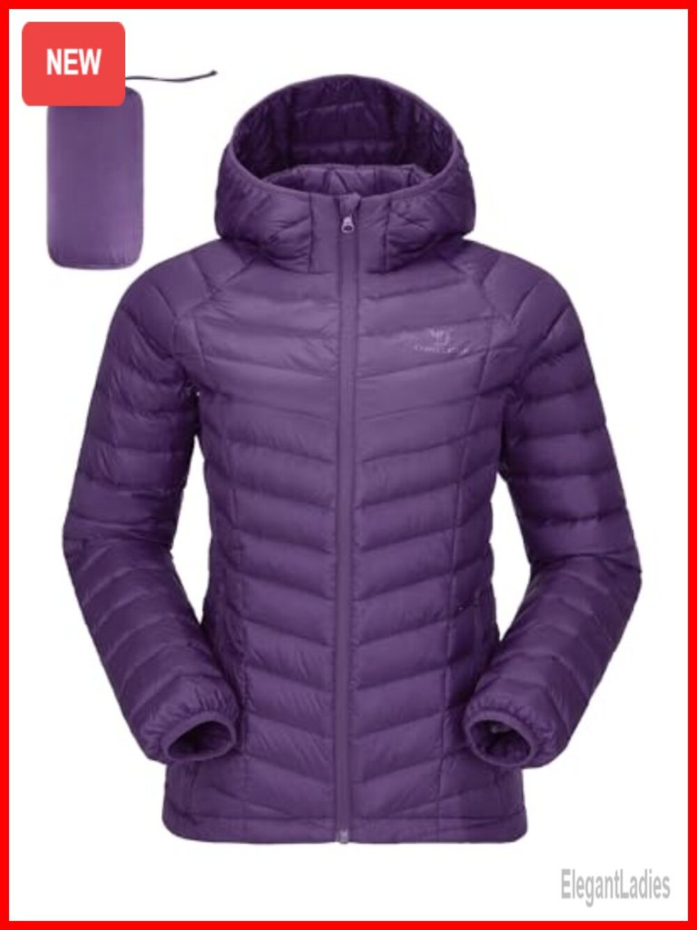 Lightweight Packable Down Puffer Jacket Hooded Windproof Winter Coat
